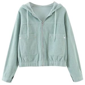 Goodnight Macaron corduroy zip up jacket